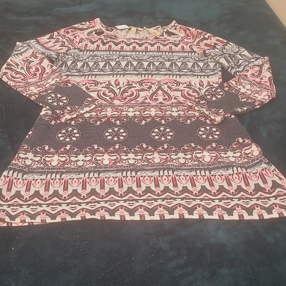 ARYEH Multicolor Tribal Pattern  Long Sleeve Mini DRESS NWT - Picture 8 of 12